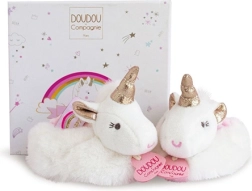 Doudou dāvanu komplekts ar zābaciņiem un grabulīšiem – vienradzis