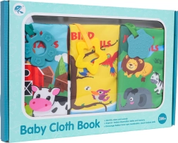 Set of Soft Fabric Baby Books with Tails and Teethers