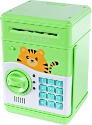 Naudas krājkase seifs kaķītis, zaļa
