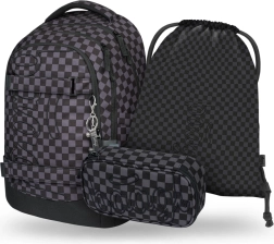 Skolas piederumu komplekts BAAGL Skate Max pelēks: mugursoma, penālis un maisiņš