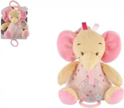 Mūzikas plīša zilonītis TULILO 18 cm rozā