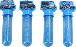 Burbuļpūšamais kociņš ar policijas auto, 14 cm – 1 gab.