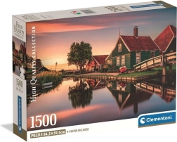 Puzle CLEMENTONI Vēsturiskais ciemats Zaanse Schans 1500 gabaliņi