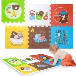 Humbi putu puzzle paklājiņš XXL dzīvnieciņi un burti 6 detaļas 165 × 112 × 1,5 cm