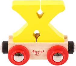 Koka vagoniņš ar burtu X - Bigjigs Rail