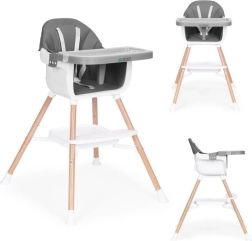 2-in-1 High Chair for Kids, Grey, ECOTOYS