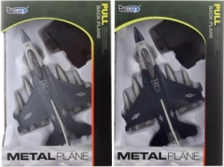 Metal airplane with pull-back drive and batteries