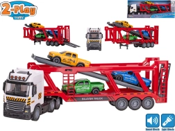 2-Play Traffic automašīnu pārvadātājs ar inerces piedziņu, gaismu un skaņu + 3 mašīnītes 38 cm