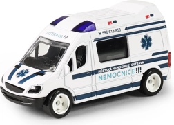 Metal Ostrava City Hospital ambulance in a plastic box