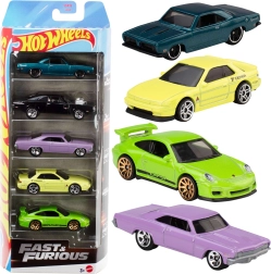 Hot Wheels Ātrs un bez žēlastības – 5 metāla auto modeļu komplekts