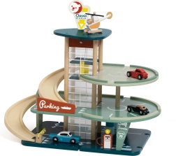 Koka daudzlīmeņu autostāvvieta CLASSIC WORLD ar auto, helikopteru, automazgātavu un degvielas uzpildes staciju