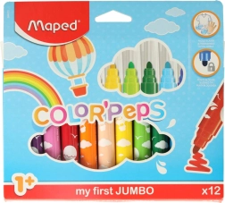 Flomāsteri mazajiem bērniem 1+ MAPED Color’Peps Early Age, 12 krāsas
