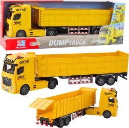 Yellow Truck Transport Toy with Trailer and Sound Effects