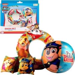 Peldēšanas komplekts PAW PATROL – riņķis, piedurknes un pludmales bumba