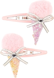 Pink Hair Clips with Ice Cream