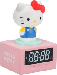 Spīdošs galda modinātājpulkstenis Hello Kitty ar projekciju