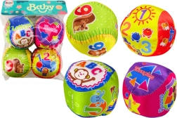 Set of Soft Balls Colorful Educational Rattle Balls 4 pcs.