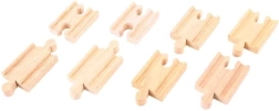 Koka sliežu savienotāji 7 cm (8 gab.) BIGJIGS RAIL