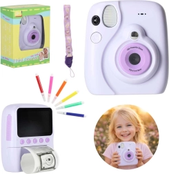 Kids instant camera with printing 16×, purple, with accessory kit