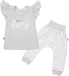 New Baby Happy Flower Cotton Baby Set, Grey, 68