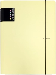 3-flap laminated folder with elastic band Pastelini – yellow