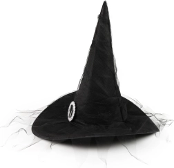 Children’s witch hat with silver buckle
