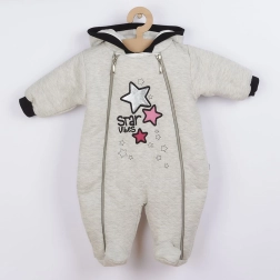 Winter infant snowsuit with hood KOALA Star Vibes pink