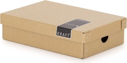 Laminēta uzglabāšanas kaste ar vāku, dabīgs kraft, maza 35,5 × 24 × 9 cm