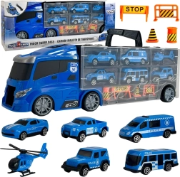 Kravas auto ar transportieri 3 vienā Zilā Policija