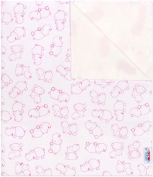 Ūdensnecaurlaidīgs flaneļa paliktnis New Baby “zirnītis” balts/rozā