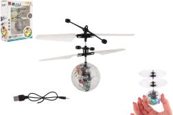 Lidojoša helikoptera bumba ar LED gaismu un vadību ar roku