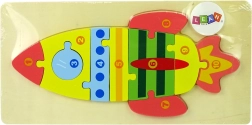 Wooden rocket puzzle with numbers