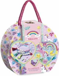 Radošais komplekts 2 vienā Unicorn – dimantu gleznošana un aproču izgatavošana