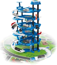 Policijas XXL stāvvietas komplekts ar pilsētas spēļu paklāju, 82 detaļas