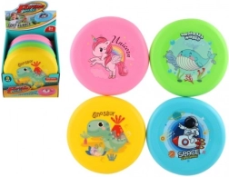 Silikona lidojošais šķīvis bērniem 18 cm – 4 krāsaini motīvi