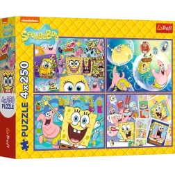 Puzle 4x250 Trakā SpongeBoba pasaule