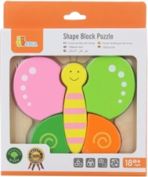 Viga koka mini puzle tauriņš bērniem