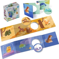 Set of 3 Interactive Accordion Board Books: Little Animals KukiKuk