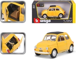 Bburago automašīnas modelis Fiat 500 F 1965 dzeltens 1:24