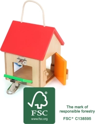 Mazā koka mājiņa ar slēdzenēm no FSC koka small foot