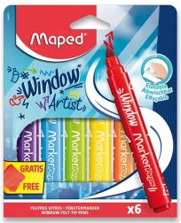 Maped logu flomāsteri Window, 6 gab. ar mikrošķiedras lupatiņu