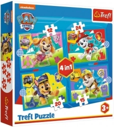 4 vienā puzle Paw Patrol Skrienošie suņi