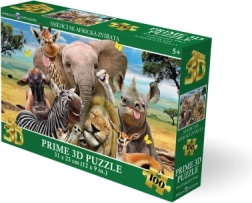 3D puzle Smejoši Āfrikas dzīvnieki 100 detaļas