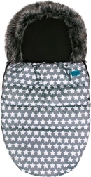 Luxury baby footmuff Belisima Stars – grey winter stroller footmuff