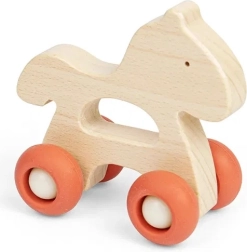 Bigjigs Toys koka dzīvnieciņš uz ritenīšiem