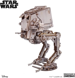 Ugears 3D koka mehāniskā puzle AT-ST staigātājs STAR WARS 1:36