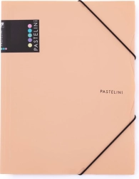 Mape ar gumiju A4, persiku krāsas PASTELINI