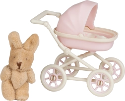 Lundby leļļu mājas ratiņi ar plīša zaķīti