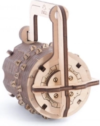 Ugears 3D puzle ciparu slēdzene – mehānisks koka konstruktoru komplekts