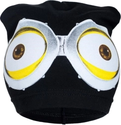 Pavasara bērnu cepurīte New Baby ar Minionu motīvu, melna (3–4 gadi)